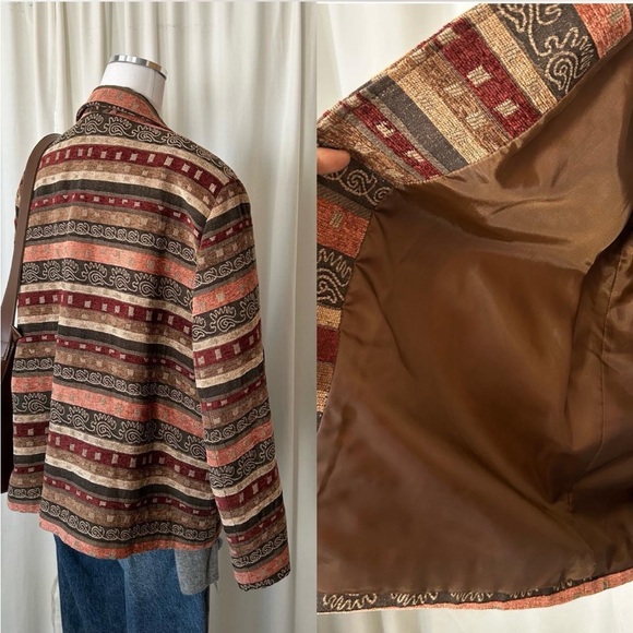 Vintage 90s Alfred Dunner Tapestry Jacket size 18P - Picture 5 of 7